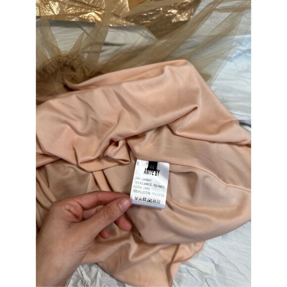 NWT ANIYE BY Malu Mini Dress Strapless Metallic Gold Womens M Circle Skirt Party - Picture 7 of 16